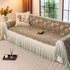 French Country Floral Sofa Cover with Ruffled Skirt, Farmhouse Decor for Living Room