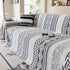 Bohemian Tufted Sofa Cover, Plush Fleece Throw Blanket with 3D Woven Aztec Stripes