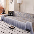 Elegant Botanical Sofa Cover with Pleated Tulle Skirt, Vintage Floral Couch Protector