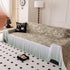 Elegant Botanical Sofa Cover with Pleated Tulle Skirt, Vintage Floral Couch Protector