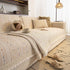 Textured Striped Sofa Cover with Plush Trim, Non-Slip Couch Protector Sectional Covers