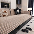 Plush Striped Couch Seat and Backrest Cover, Non-Slip Individual Sofa Protector