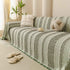 Textured Striped Sofa Throw Cover, Soft Woven Couch Protector with Fringe Edges
