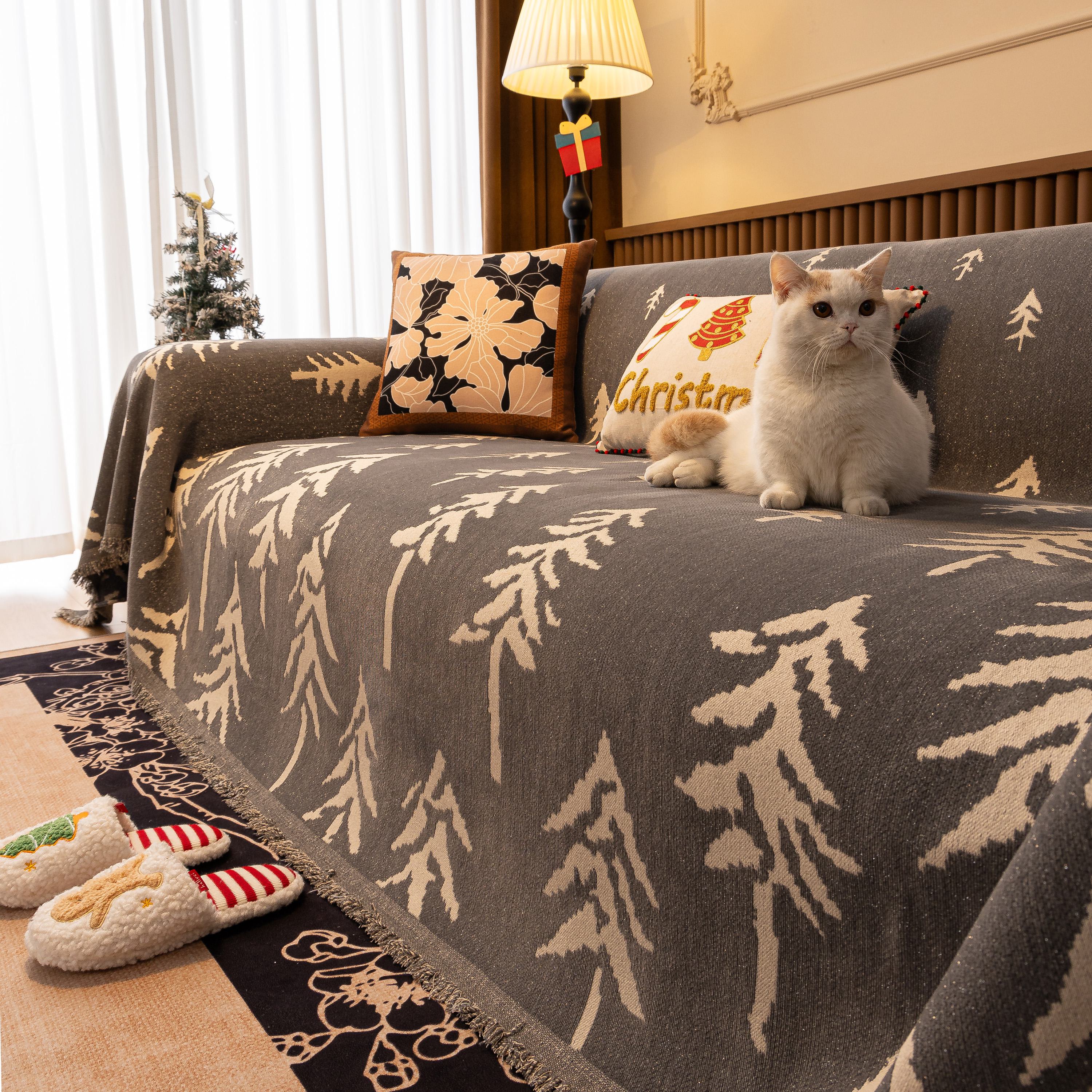 Modern Couch Covers for Couches Large Decorative Throw Blanket with Tassels for Couch