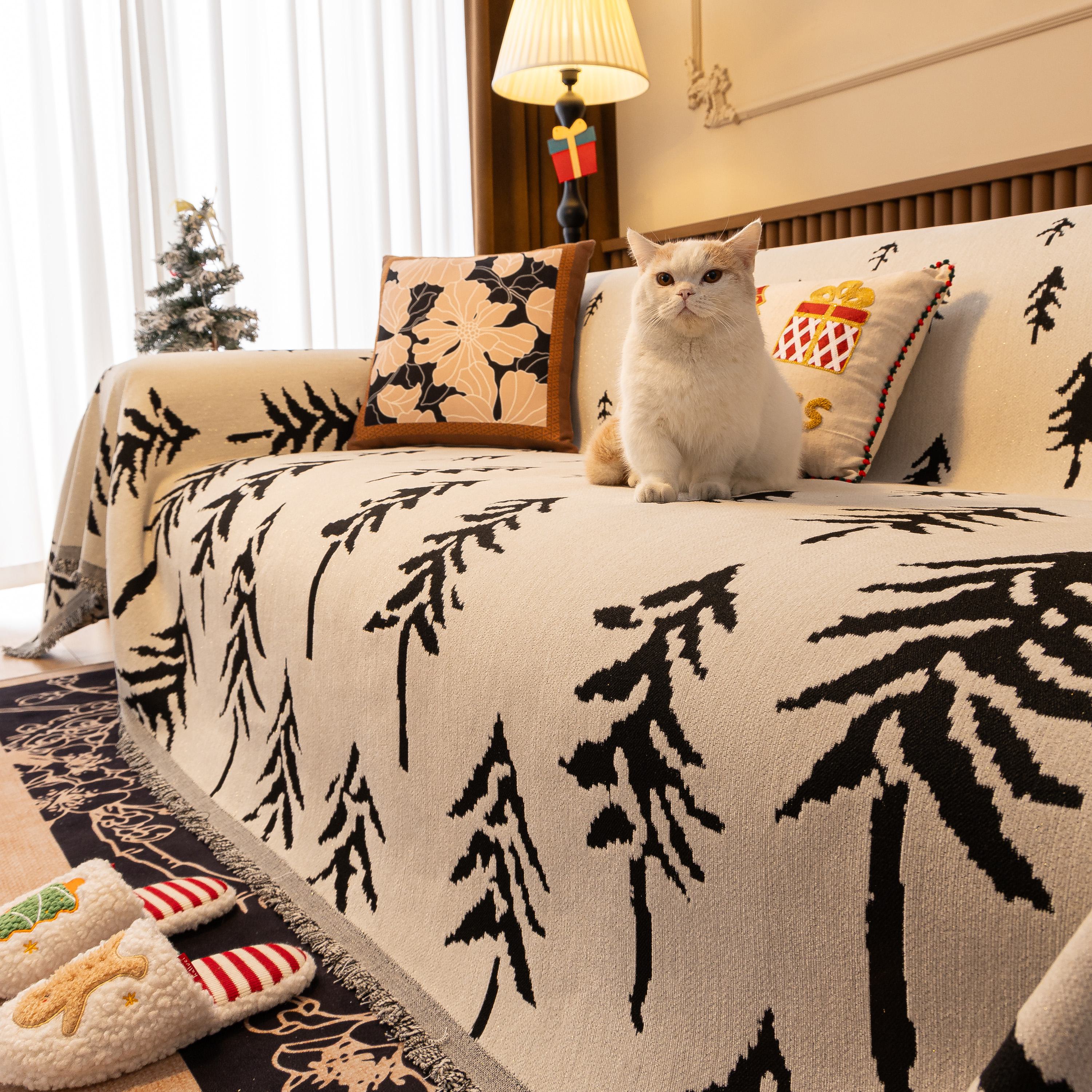 Modern Couch Covers for Couches Large Decorative Throw Blanket with Tassels for Couch