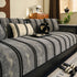 Non-Slip Sofa Cover with Thick Chenille Texture Woven Stripe Couch Protector Throw