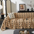 Sofa Throw Blanket with Woven Geometric Pattern & Tassels, Soft & Thick Couch Cover