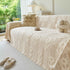 Floral Plush Fleece Sofa Throw Cover, Soft Warm Couch Protector Slip Cover for Couch