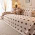 Plush Fleece Sofa Cover Throw, Soft Textured Polka Dot Couch Protector Blanket for Pets