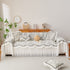 Farmhouse Ruffled Lace Sofa Slipcover Vintage Furniture Protector with Botanical Print