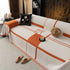 Modern Plaid Heavy Duty Sofa Throw Blanket, Boho Farmhouse Couch Cover with Tassel
