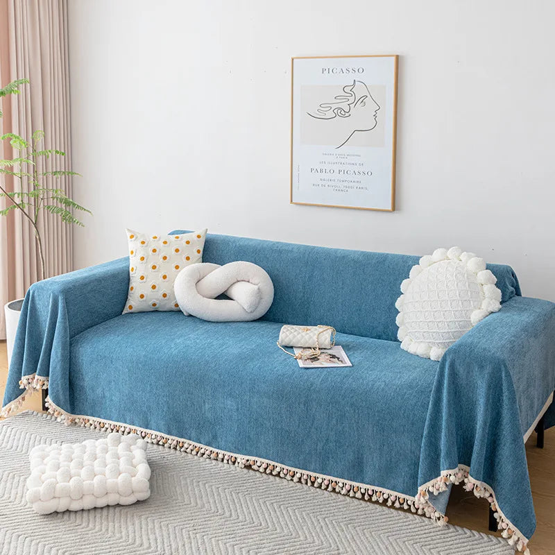 Stylish Chenille Sofa Cover Durable Sectional Couch Cover Blanket  Furniture Protector