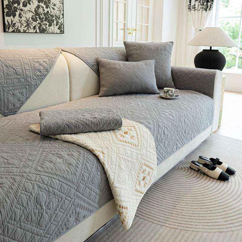 Skin-friendly Cotton Sofa Cover Anti-slip Couch Cover Soft Cushion Mat - TaroTextile