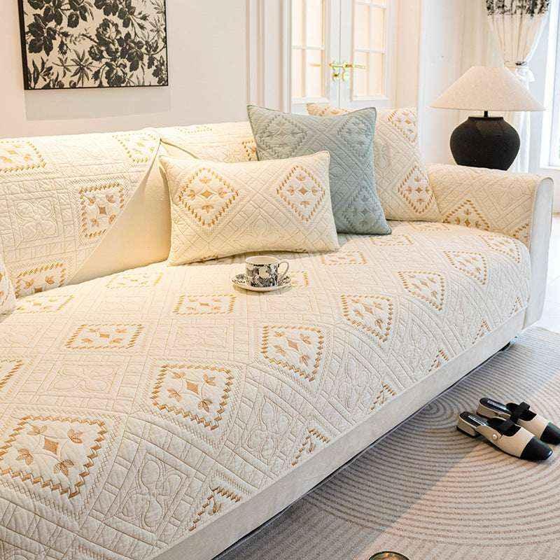 Skin-friendly Cotton Sofa Cover Anti-slip Couch Cover Soft Cushion Mat - TaroTextile