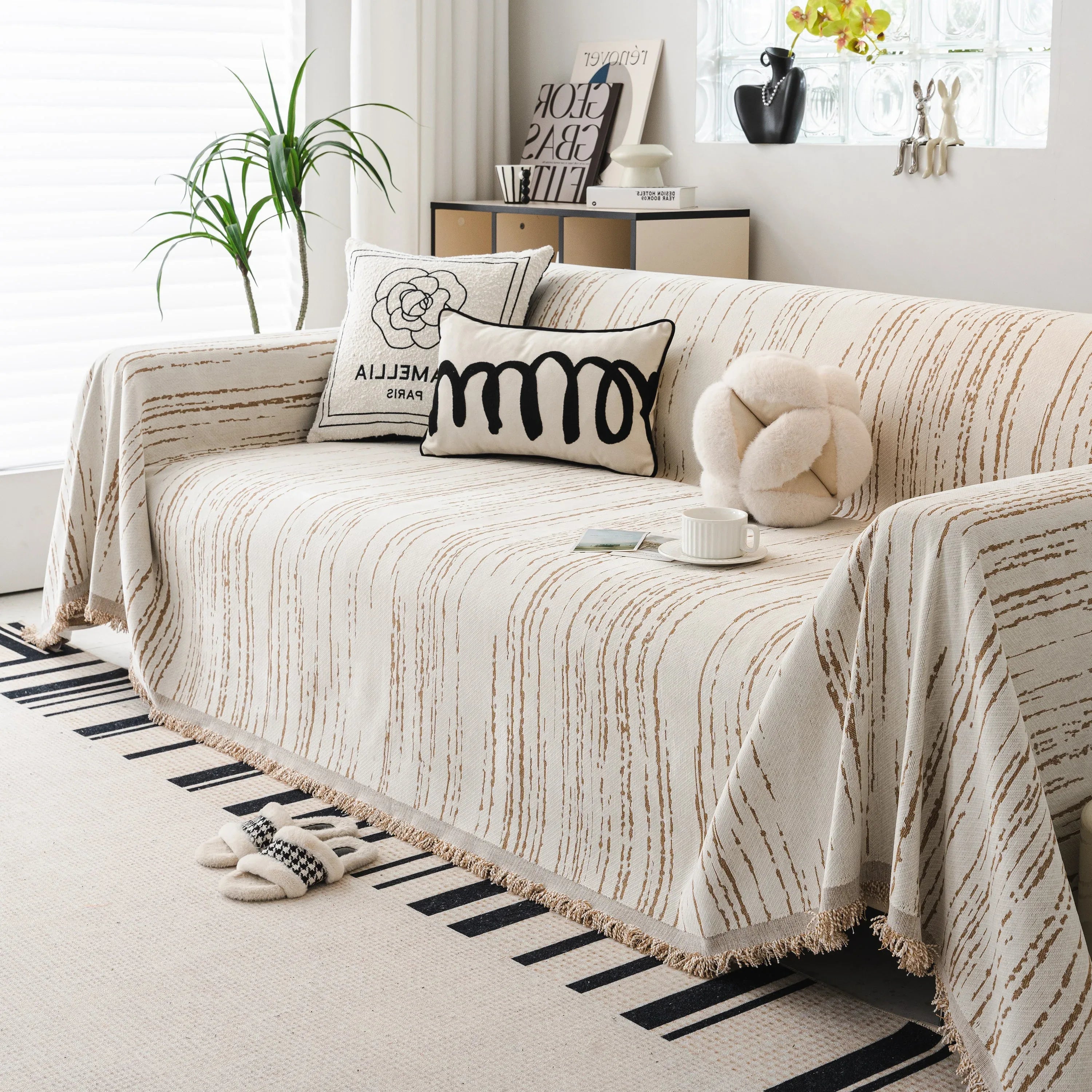 Slip Covers for Sofas, Sofa Throw Cover Soft Chenille Sofa Bed Cover, L Shaped Sectional Couch Covers - TaroTextile