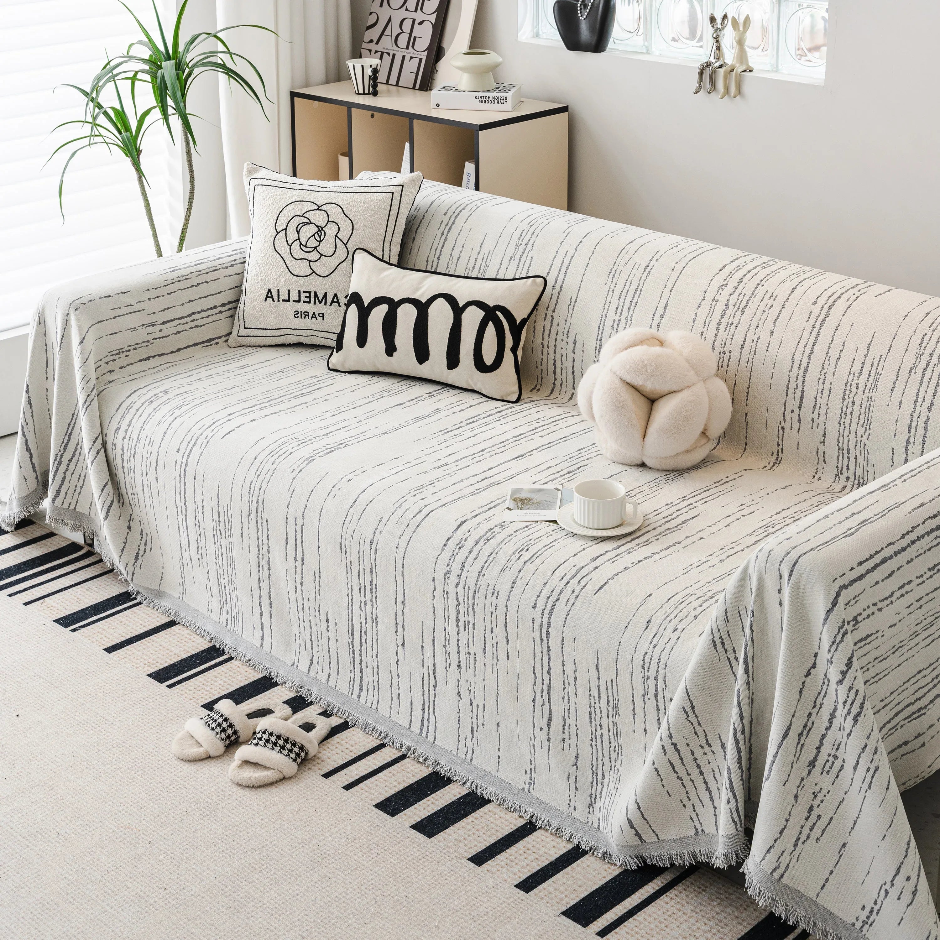 Slip Covers for Sofas, Sofa Throw Cover Soft Chenille Sofa Bed Cover, L Shaped Sectional Couch Covers - TaroTextile