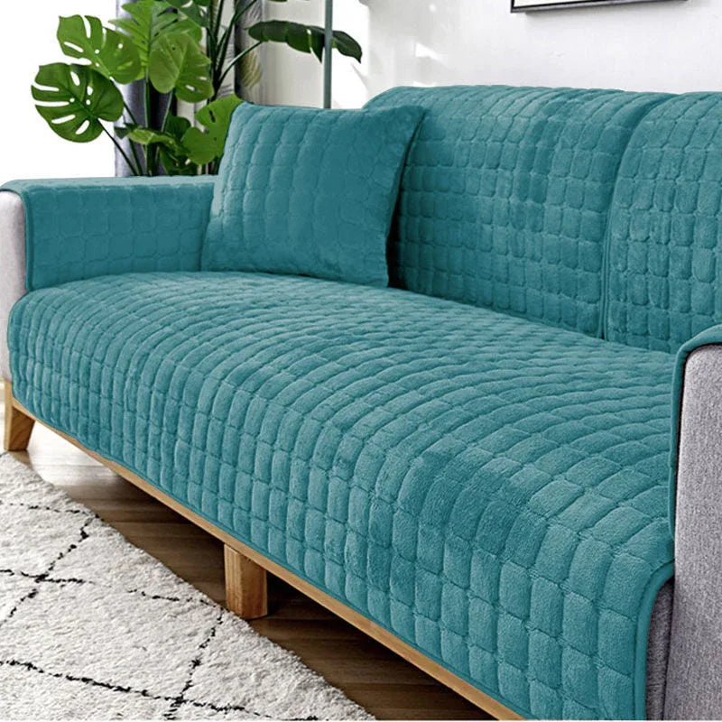 Sofa Cushion Plush Winter Thick Non-Slip Sofa Cushion Sofa Towel Flannel Cushion Universal Sofa Decoration Cover - TaroTextile