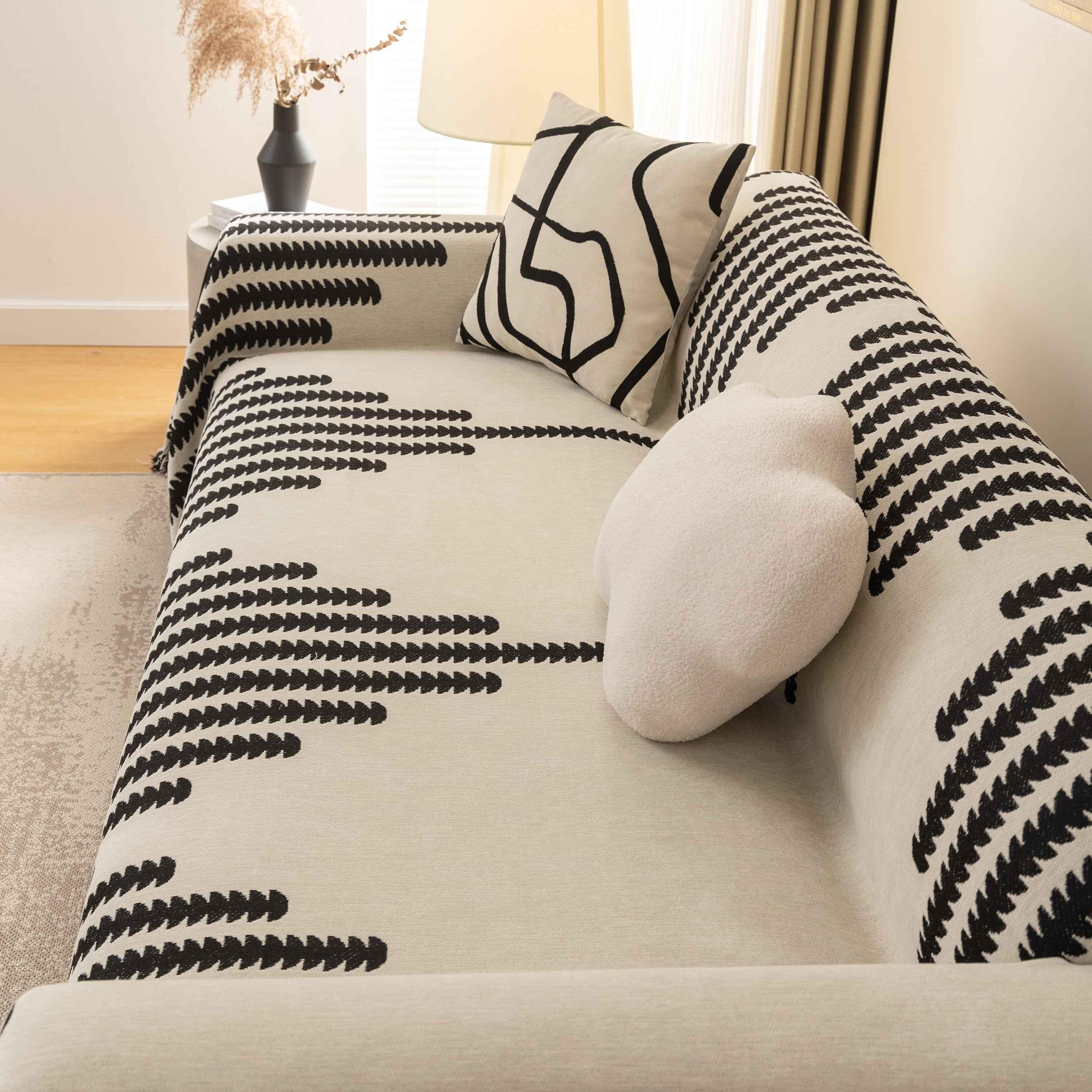 Soft Cozy Chenille Couch Cover Throws for Sofas, Couch Cover Blankets, Corner Sectional Couch Covers - TaroTextile