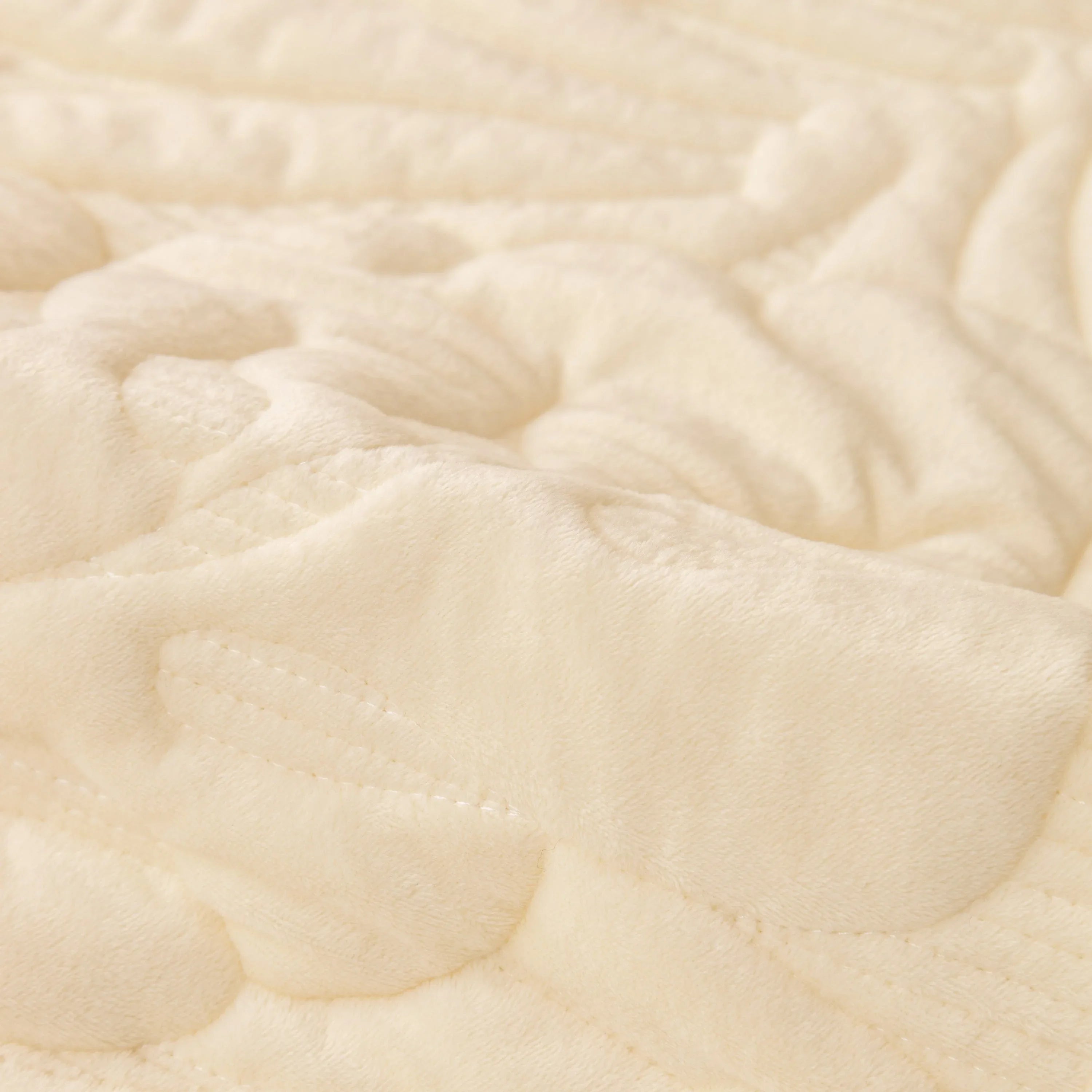 Soft Furry Velvet Plush Non-Slip Sofa Cover Quilted Palm Leaves Sectional Couch Cover for Kids and Pets - TaroTextile