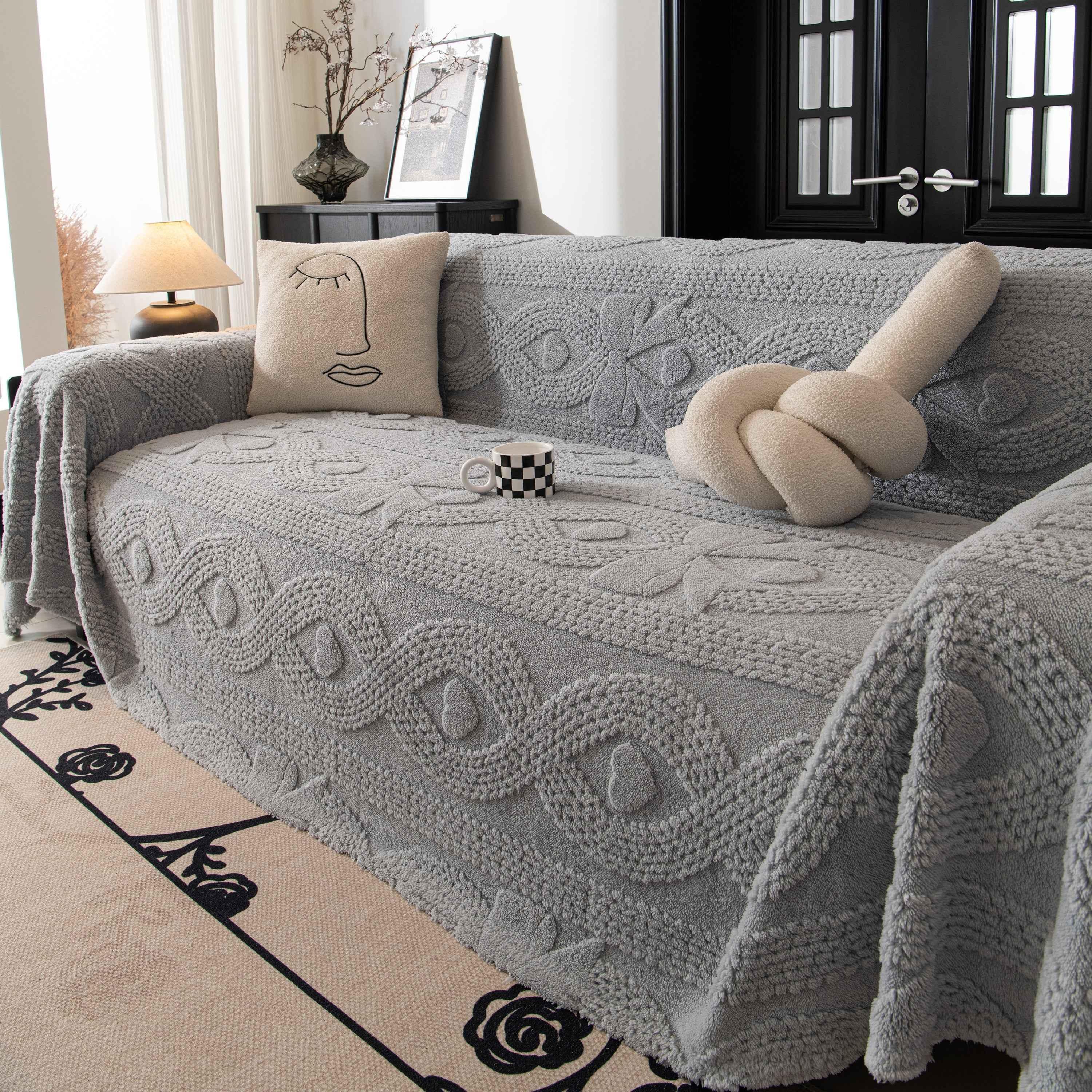 Soft Plush Fleece Throw Blanket for Couch Solid Cute Warm Couch Cover Blanket for Winter - TaroTextile