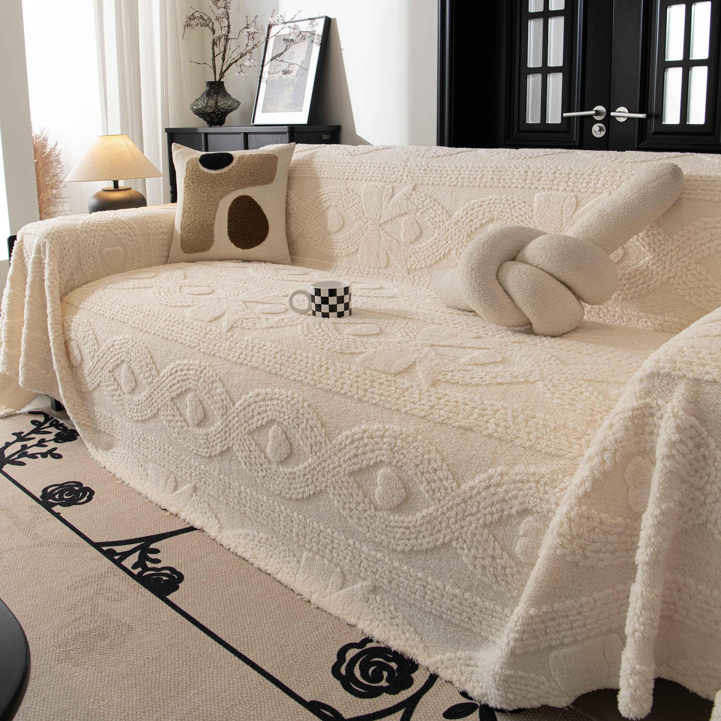Soft Plush Fleece Throw Blanket for Couch Solid Cute Warm Couch Cover Blanket for Winter - TaroTextile