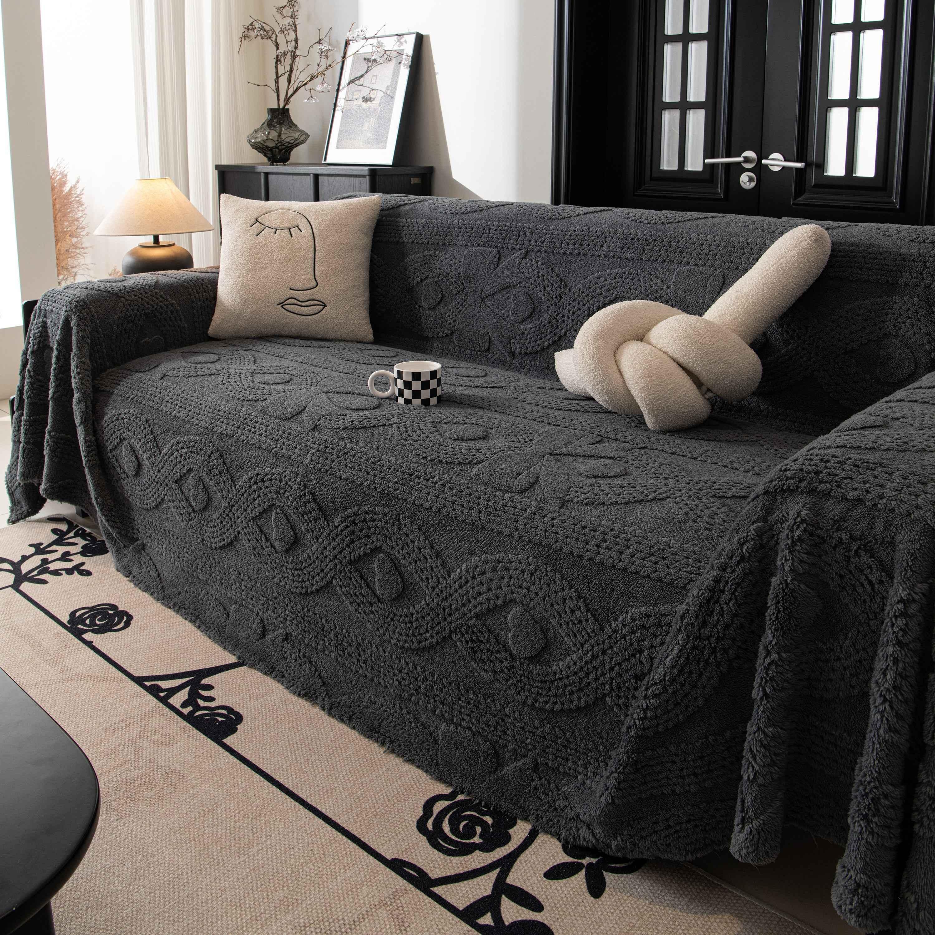 Soft Plush Fleece Throw Blanket for Couch Solid Cute Warm Couch Cover Blanket for Winter - TaroTextile