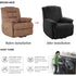 Soft Plush Velvet Recliner Chair Cover - Fleece Armchair Slipcover with Pocket - 4 Pieces Furniture Cover Protector for Reclining Chair - TaroTextile