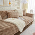 Soft Thick Faux Fur Sofa Cover Stripe Fluffy Fuzzy Non-Slip Washable Couch Covers - TaroTextile