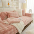 Soft Thick Faux Fur Sofa Cover Stripe Fluffy Fuzzy Non-Slip Washable Couch Covers - TaroTextile