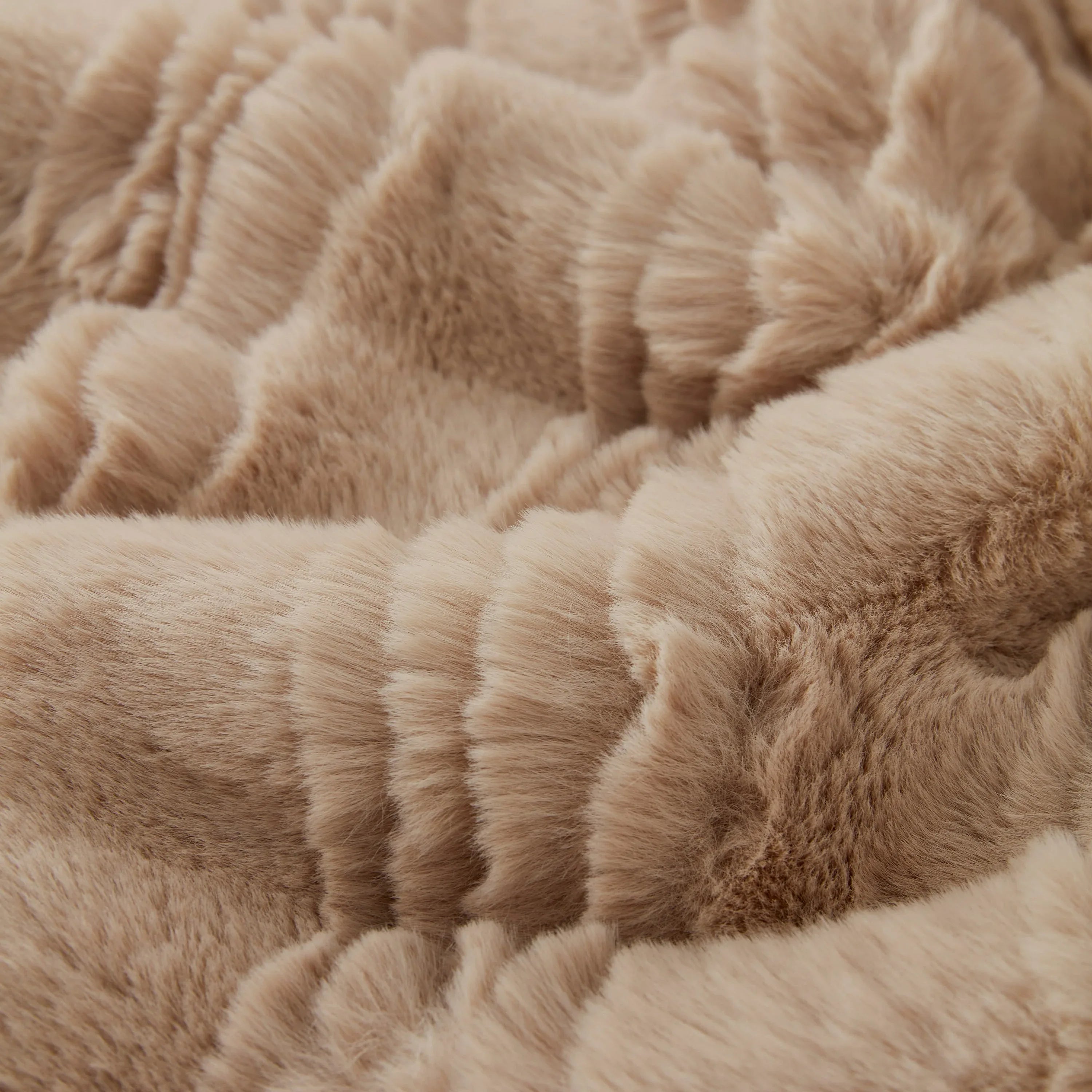 Soft Thick Faux Fur Sofa Cover Stripe Fluffy Fuzzy Non-Slip Washable Couch Covers - TaroTextile