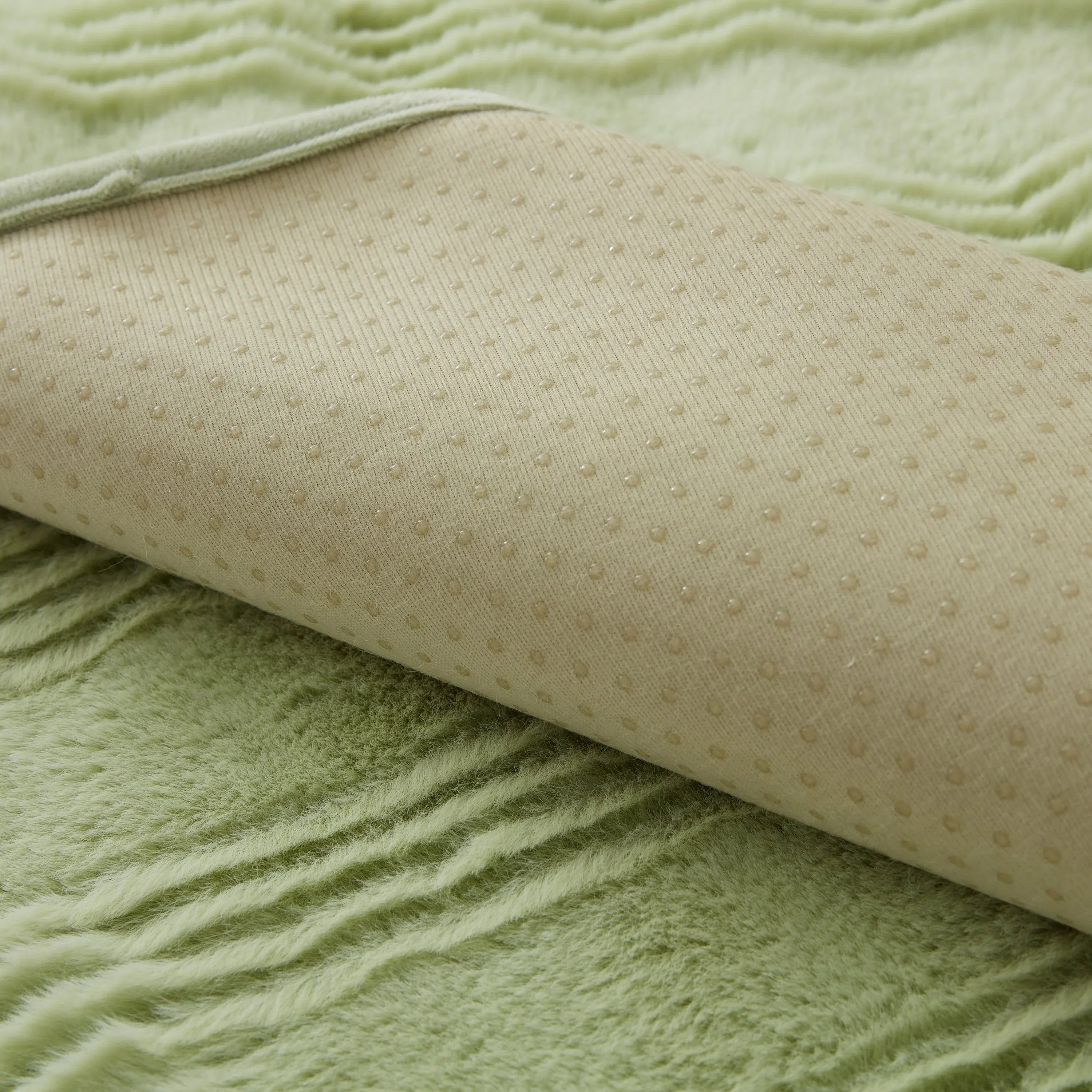 Soft Thick Faux Fur Sofa Cover Stripe Fluffy Fuzzy Non-Slip Washable Couch Covers - TaroTextile