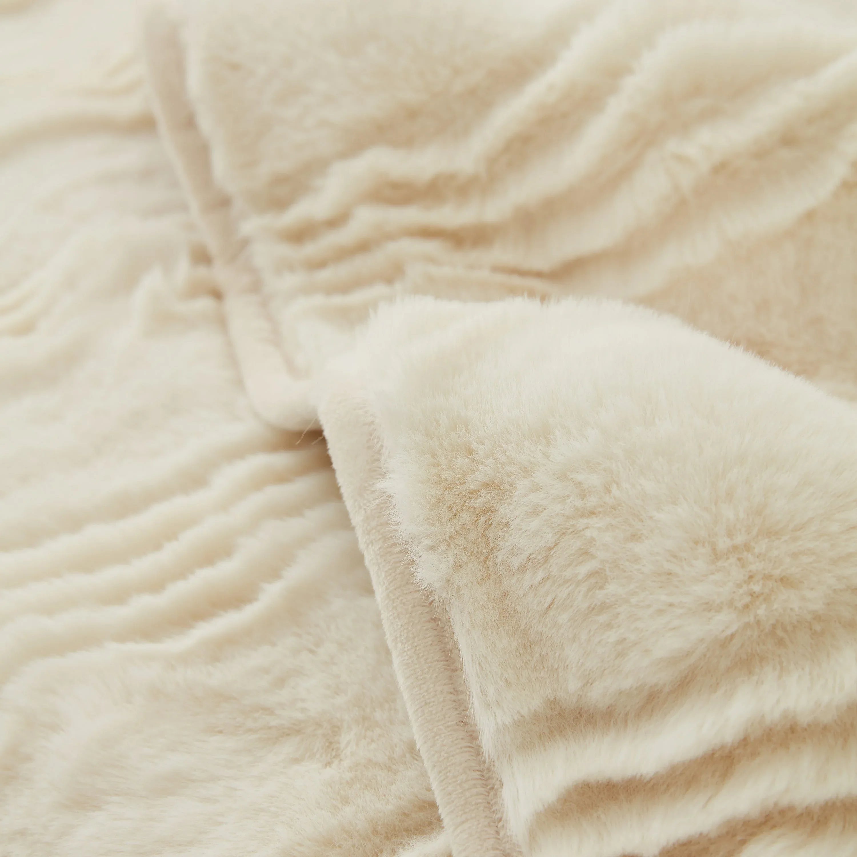 Soft Thick Faux Fur Sofa Cover Stripe Fluffy Fuzzy Non-Slip Washable Couch Covers - TaroTextile