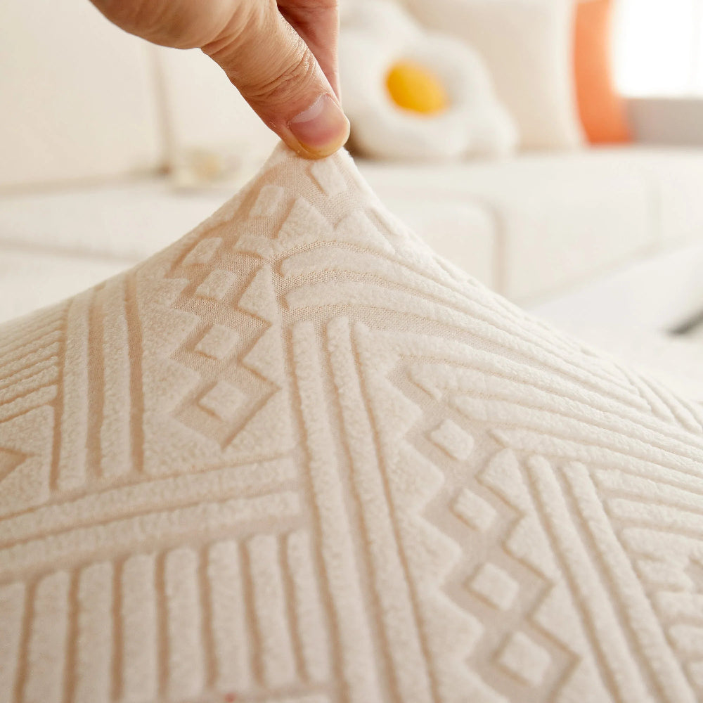 Stretch Jacquard Fleece Settee Cushion Covers, Stylish Non Slip Couch Cushion Covers for Sectional Sofas - TaroTextile