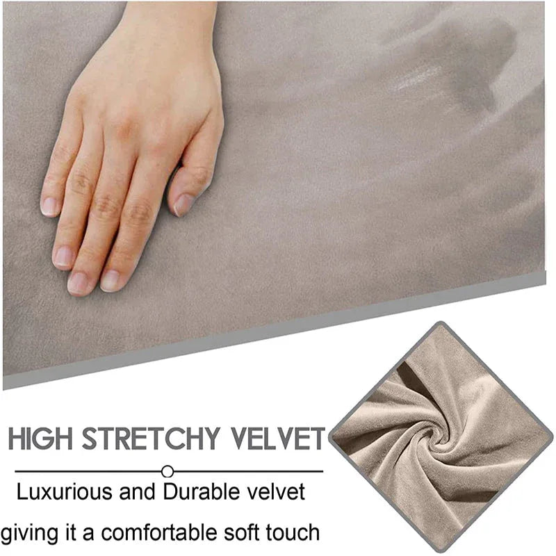 Elastic Recliner Sofa Cover in Velvet Fabric - Fits 1/2/3/4 Seats - Ideal for Lazy Boy Recliner Chairs - TaroTextile