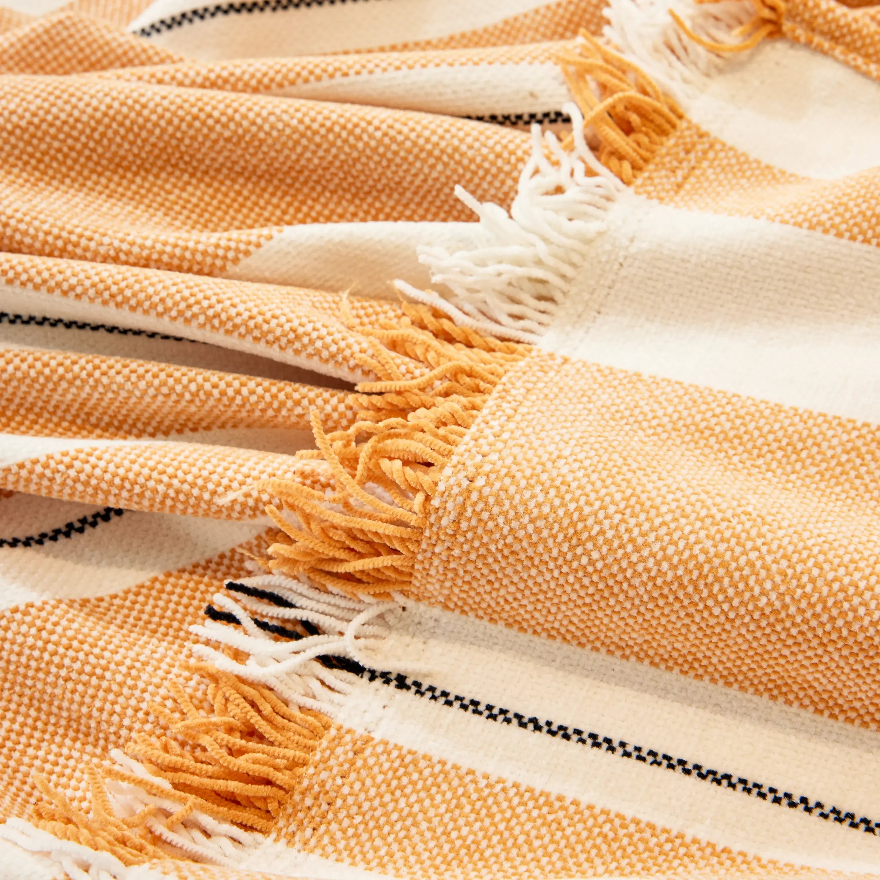 Striped Chenille Sofa Slipcover Throw, Soft Thick Washable Couch Cover Blanket - TaroTextile