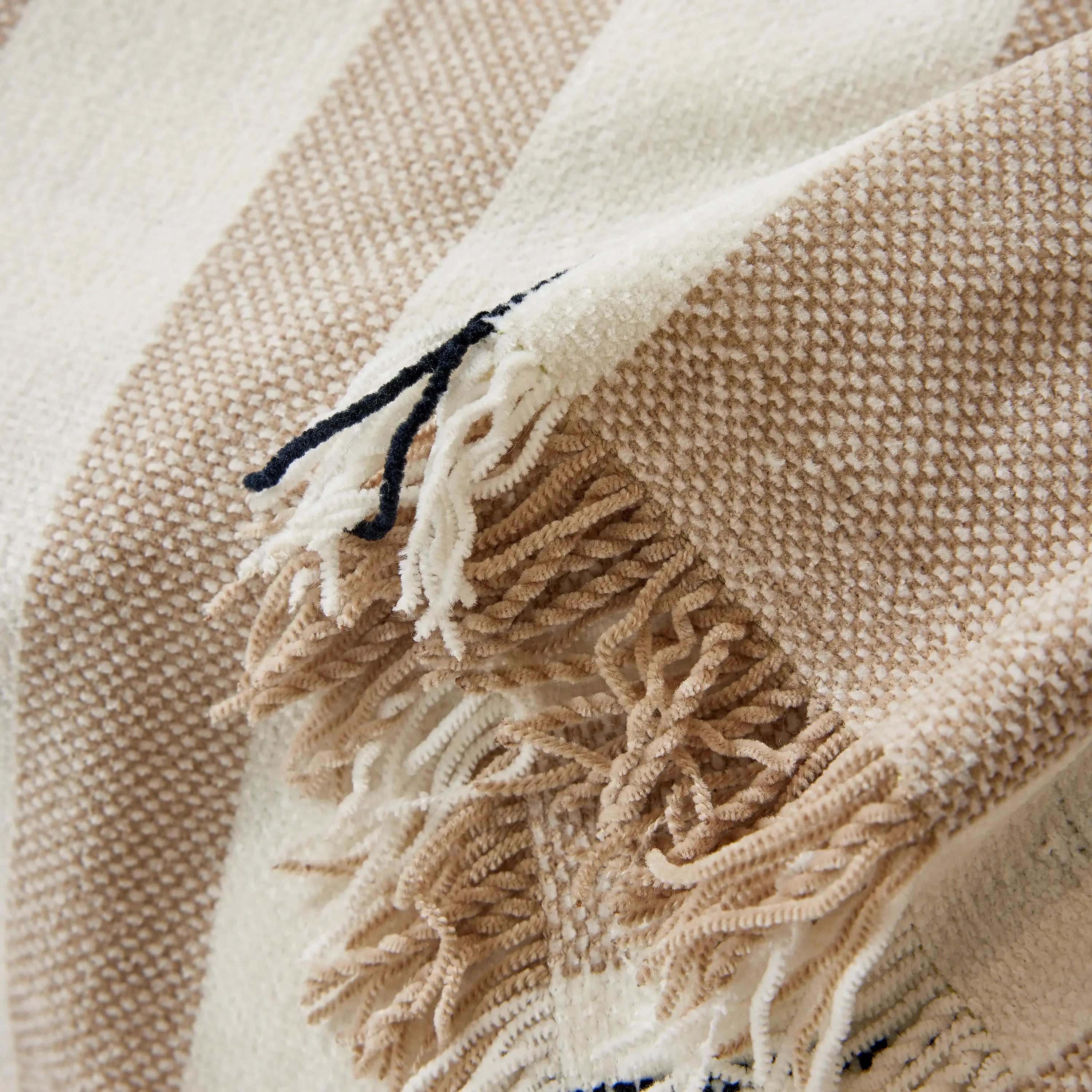 Striped Chenille Sofa Slipcover Throw, Soft Thick Washable Couch Cover Blanket - TaroTextile