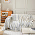 Striped Chenille Sofa Slipcover Throw, Soft Thick Washable Couch Cover Blanket - TaroTextile
