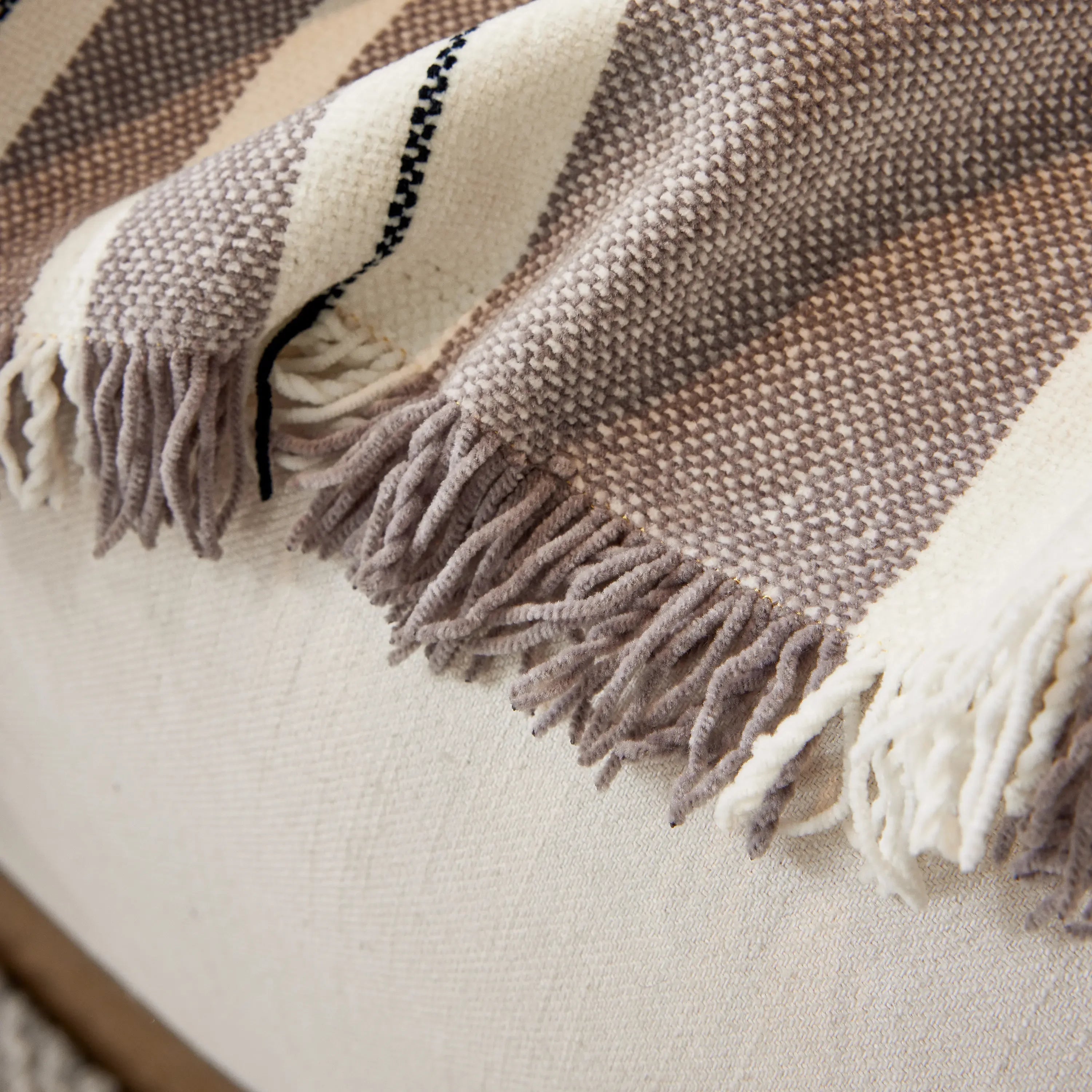 Striped Chenille Sofa Slipcover Throw, Soft Thick Washable Couch Cover Blanket - TaroTextile