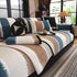 Striped Colorblock Non-Slip Sectional Couch Covers, Chenille Sofa Protector Cover - TaroTextile