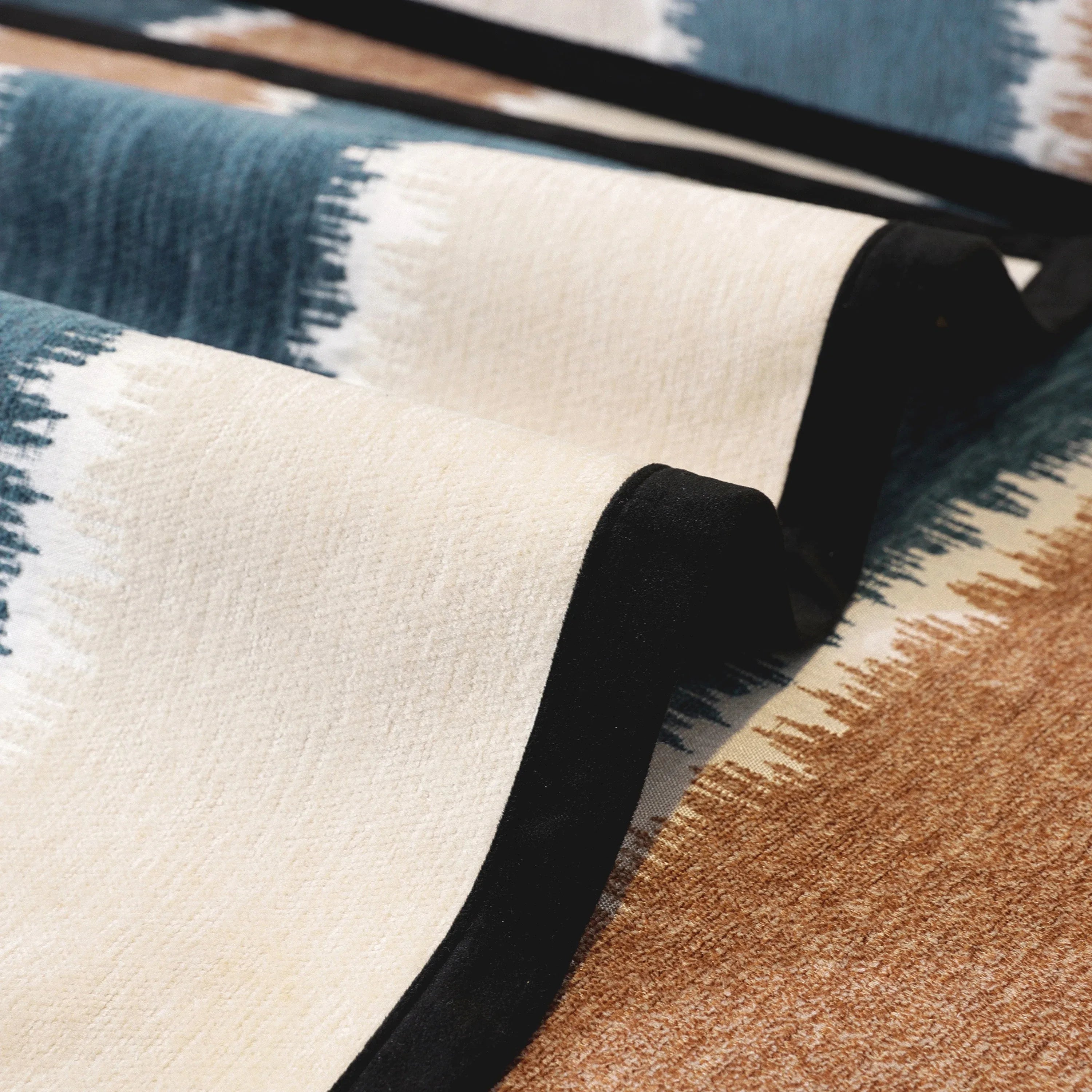 Striped Colorblock Non-Slip Sectional Couch Covers, Chenille Sofa Protector Cover - TaroTextile