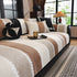 Striped Colorblock Non-Slip Sectional Couch Covers, Chenille Sofa Protector Cover - TaroTextile