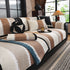 Striped Colorblock Non-Slip Sectional Couch Covers, Chenille Sofa Protector Cover - TaroTextile