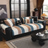 Striped Colorblock Non-Slip Sectional Couch Covers, Chenille Sofa Protector Cover - TaroTextile