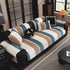 Striped Colorblock Non-Slip Sectional Couch Covers, Chenille Sofa Protector Cover - TaroTextile