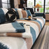 Striped Colorblock Non-Slip Sectional Couch Covers, Chenille Sofa Protector Cover - TaroTextile
