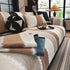 Striped Colorblock Non-Slip Sectional Couch Covers, Chenille Sofa Protector Cover - TaroTextile