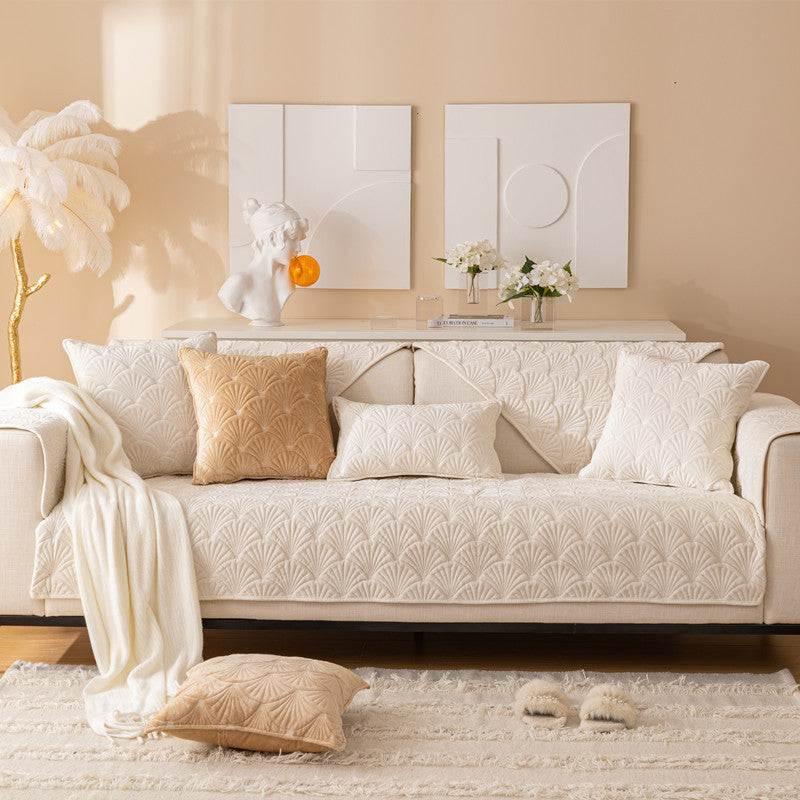 Stylish Sofa Protector Velvet Anti-slip Sofa Cover Cushion Couch Mat - TaroTextile