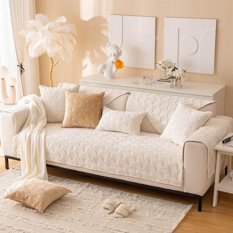 Stylish Sofa Protector Velvet Anti-slip Sofa Cover Cushion Couch Mat - TaroTextile