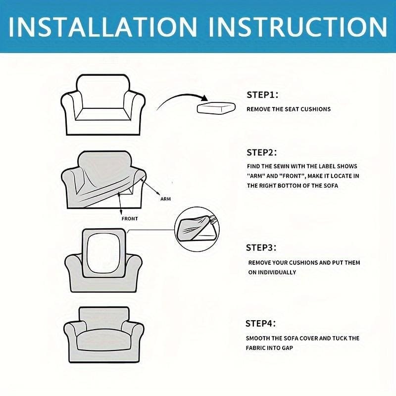 TaroTextile Premium Stretch Jacquard Armchair Slipcover 