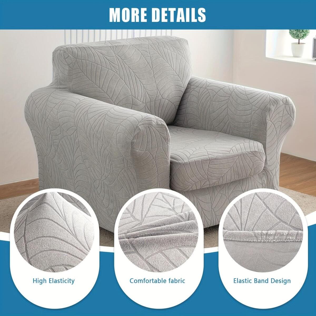 TaroTextile Premium Stretch Jacquard Armchair Slipcover 
